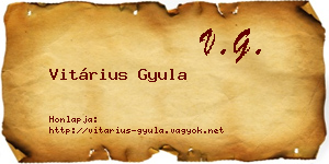 Vitárius Gyula névjegykártya